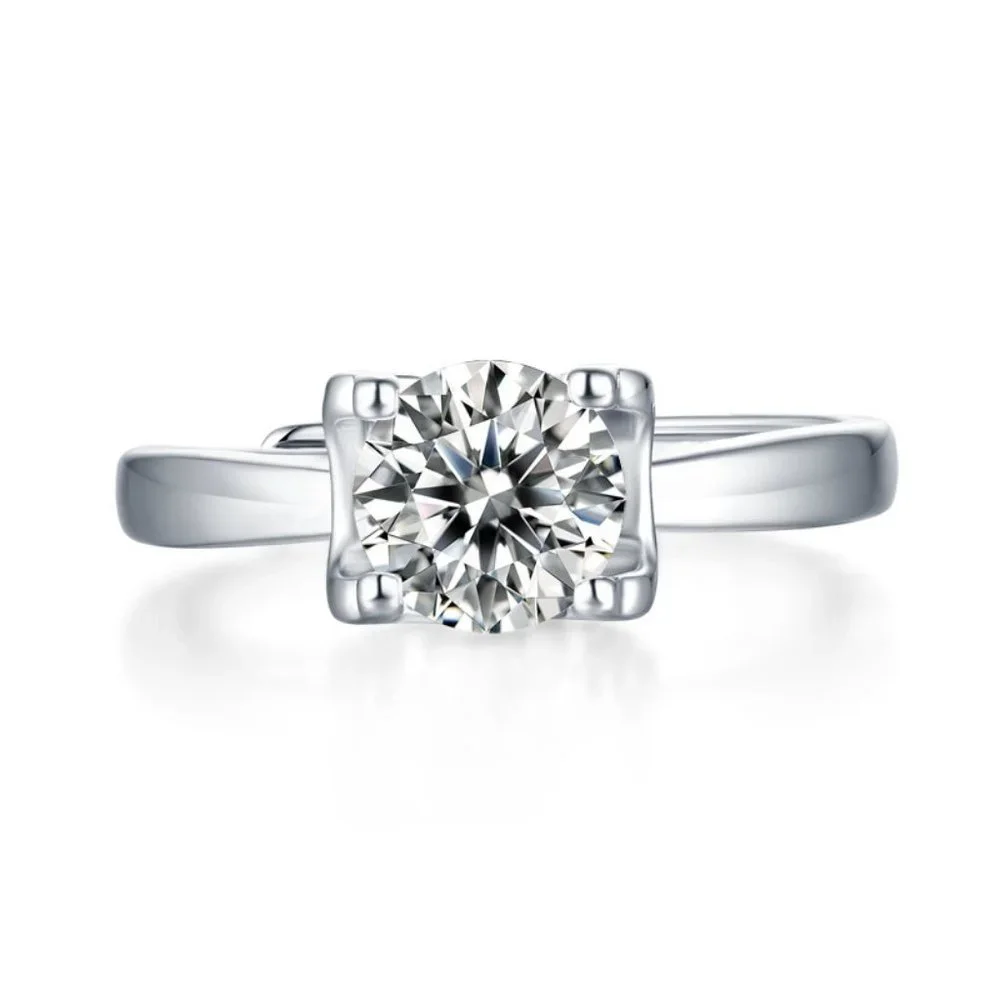 Certified 3ct. t.w. Diamond Moissanite Engagement Ring NEW B - Picture 5 of 9